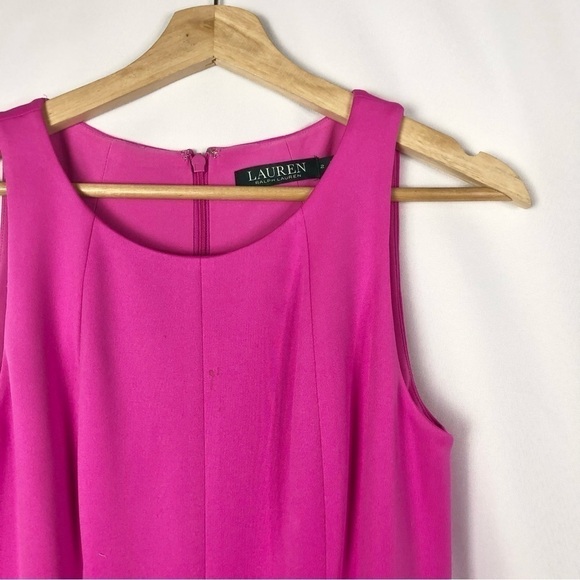 Lauren Ralph Lauren Hot Pink A-Line Knee Length Dress 2 - Picture 3 of 6